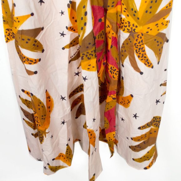 Farm Rio Creme & Brown Banana Puff Sleeve Dress - Picture 6 of 13